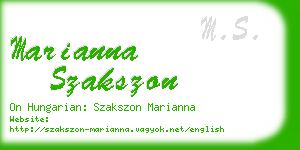 marianna szakszon business card
